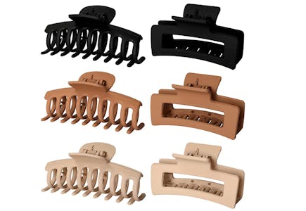 Hair Claw Clips 6-Pack