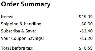 An Amazon order summary