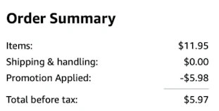 A screenshot of the total