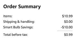 A screenshot of the total