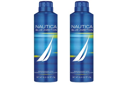 2 Nautica Blue Ambition Deodorizing Body Spray