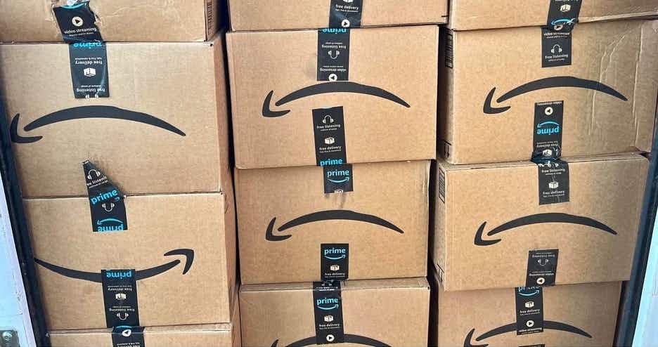 Stack of amazon boxes 