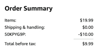 A screenshot of the total