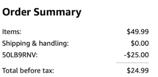 A screenshot of the total