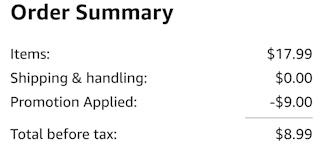 screenshot of an amazon promotion applied at checkout