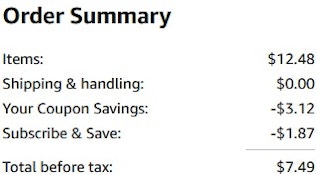 An Amazon order summary