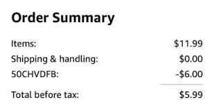 A screenshot of the total