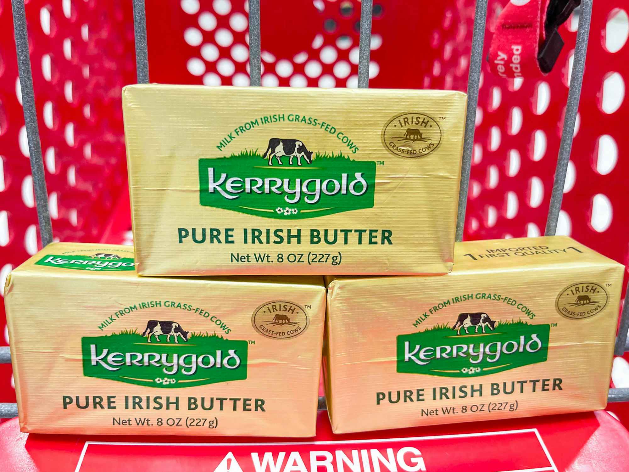 Kerrygold butter in a Target shopping cart