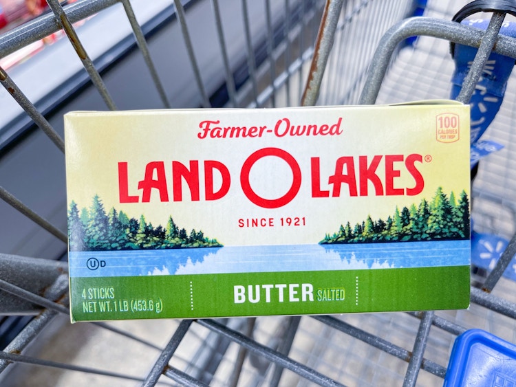 butter in a Walmart shopping cart