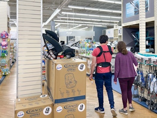 A couple shopping at BuyBuyBaby