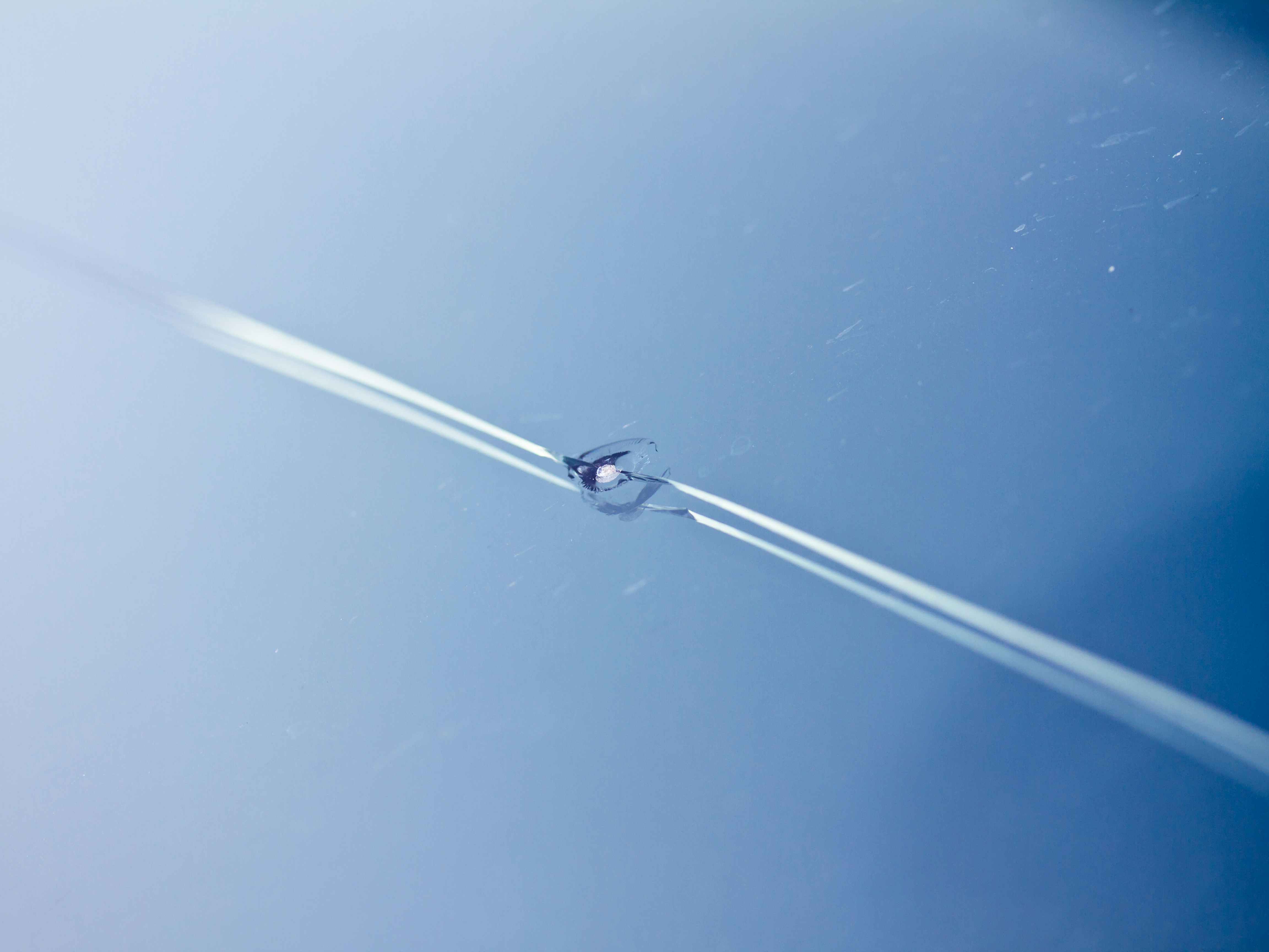 a chip in a windshield