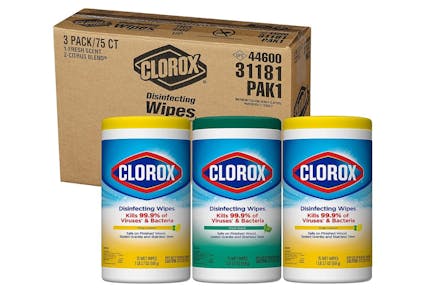 3-Pack of Clorox Disinfecting Wipes