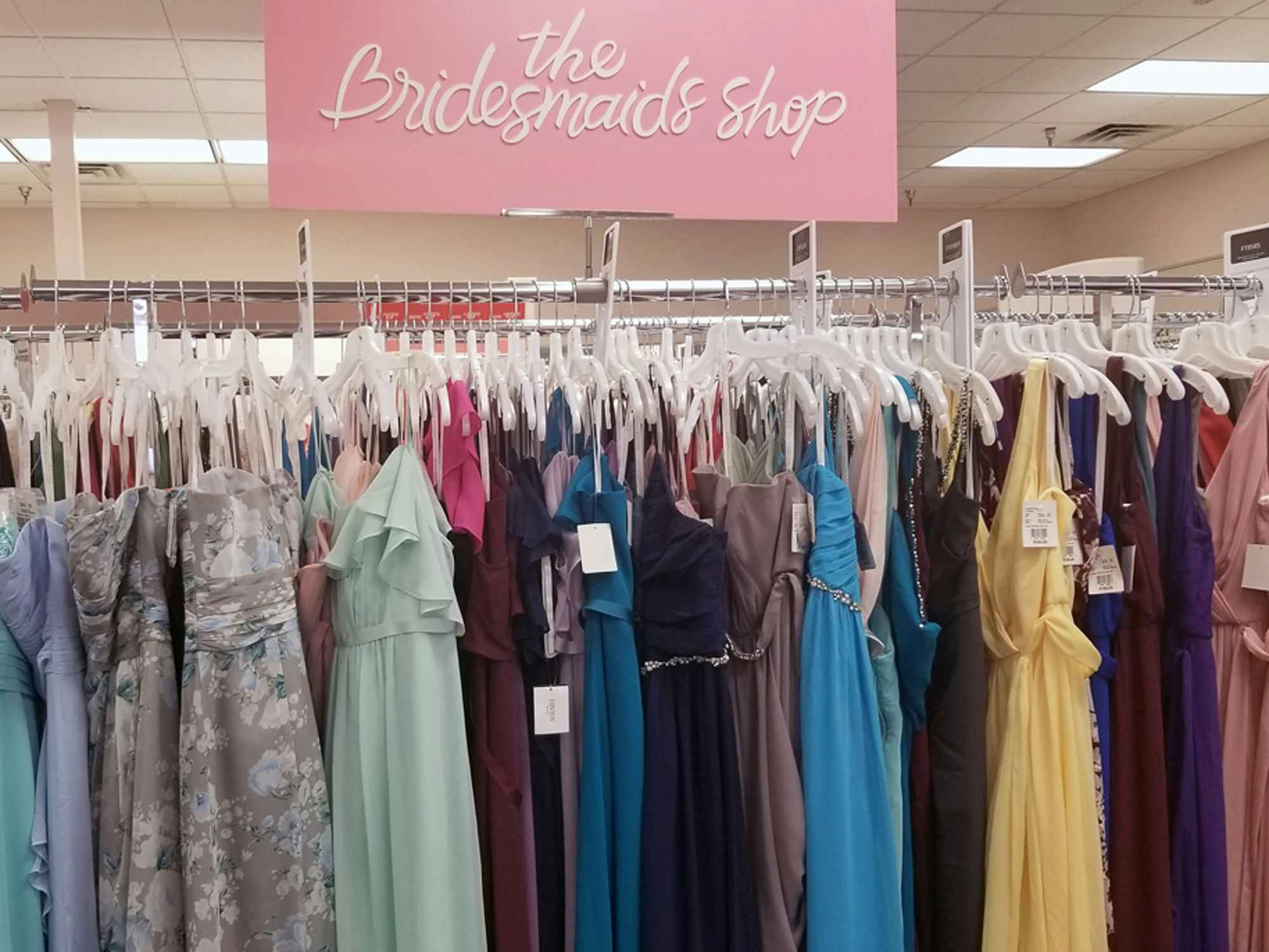 the bridesmaid section in a davids bridal