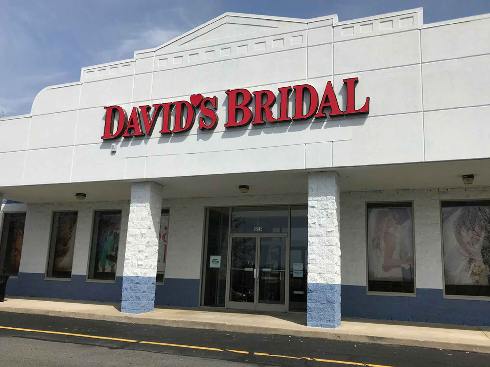 the exterior of a davids bridal store