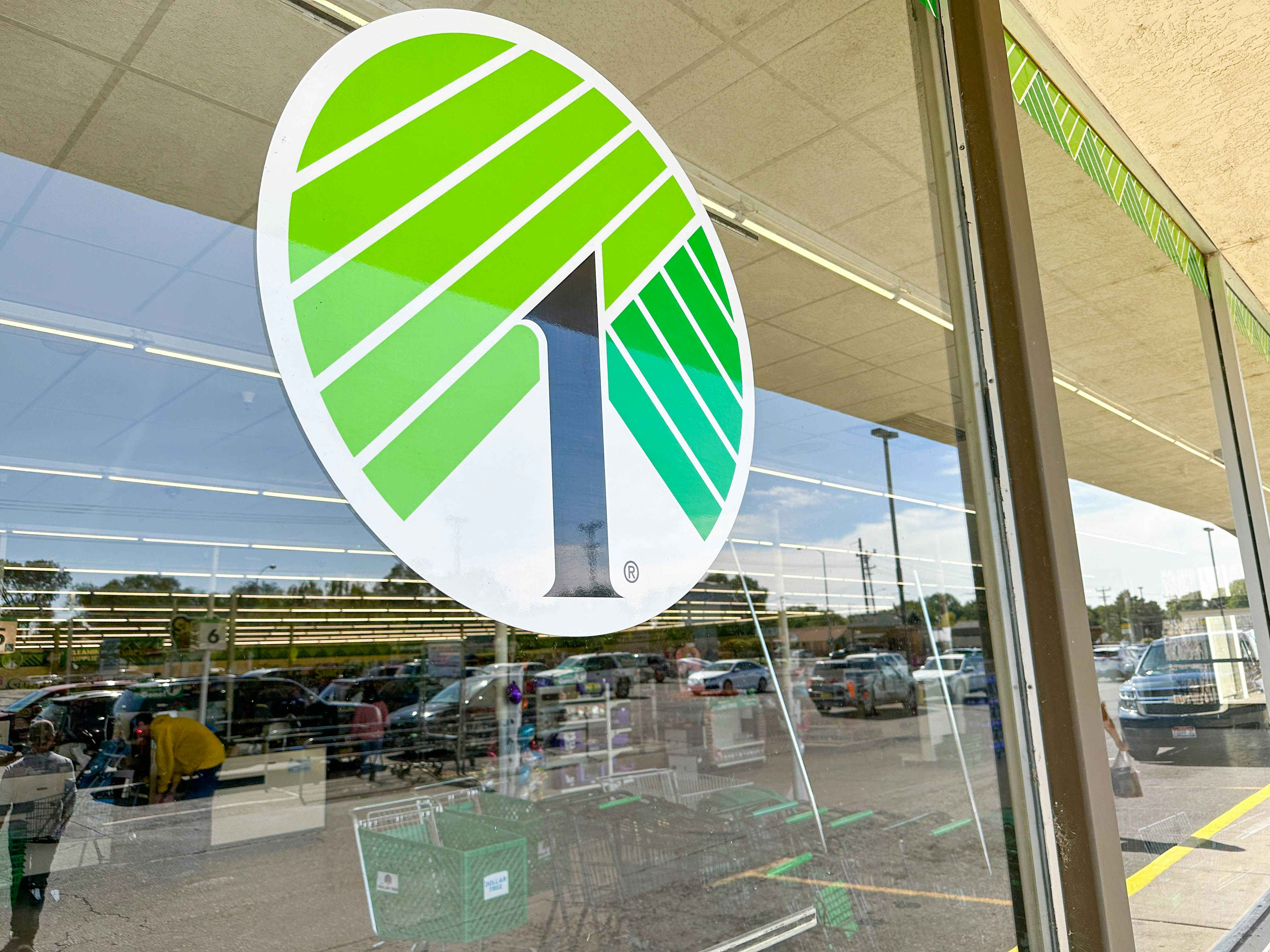 a dollar tree window sign