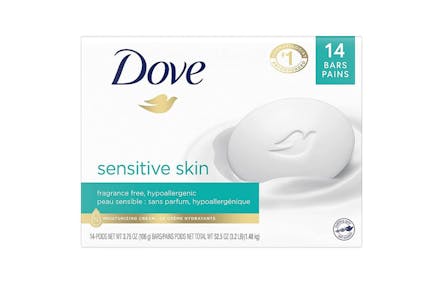 14-Count of Dove Beauty Bar Moisturizing Soap