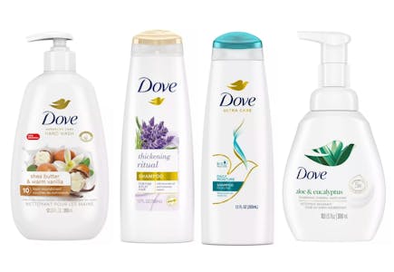 4 Dove Shampoo & Hand Wash