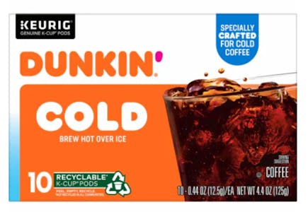 Dunkin' Cold Coffee or Pods