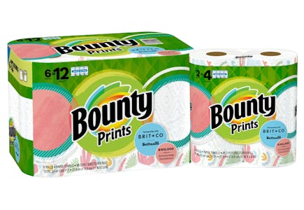 2 Bounty Prints Paper Towel Packs