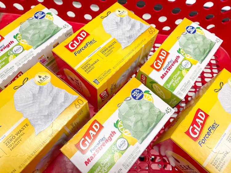 glad tall kitchen trash bags in target cart