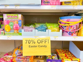 shelf showing easter clearance at walgreens