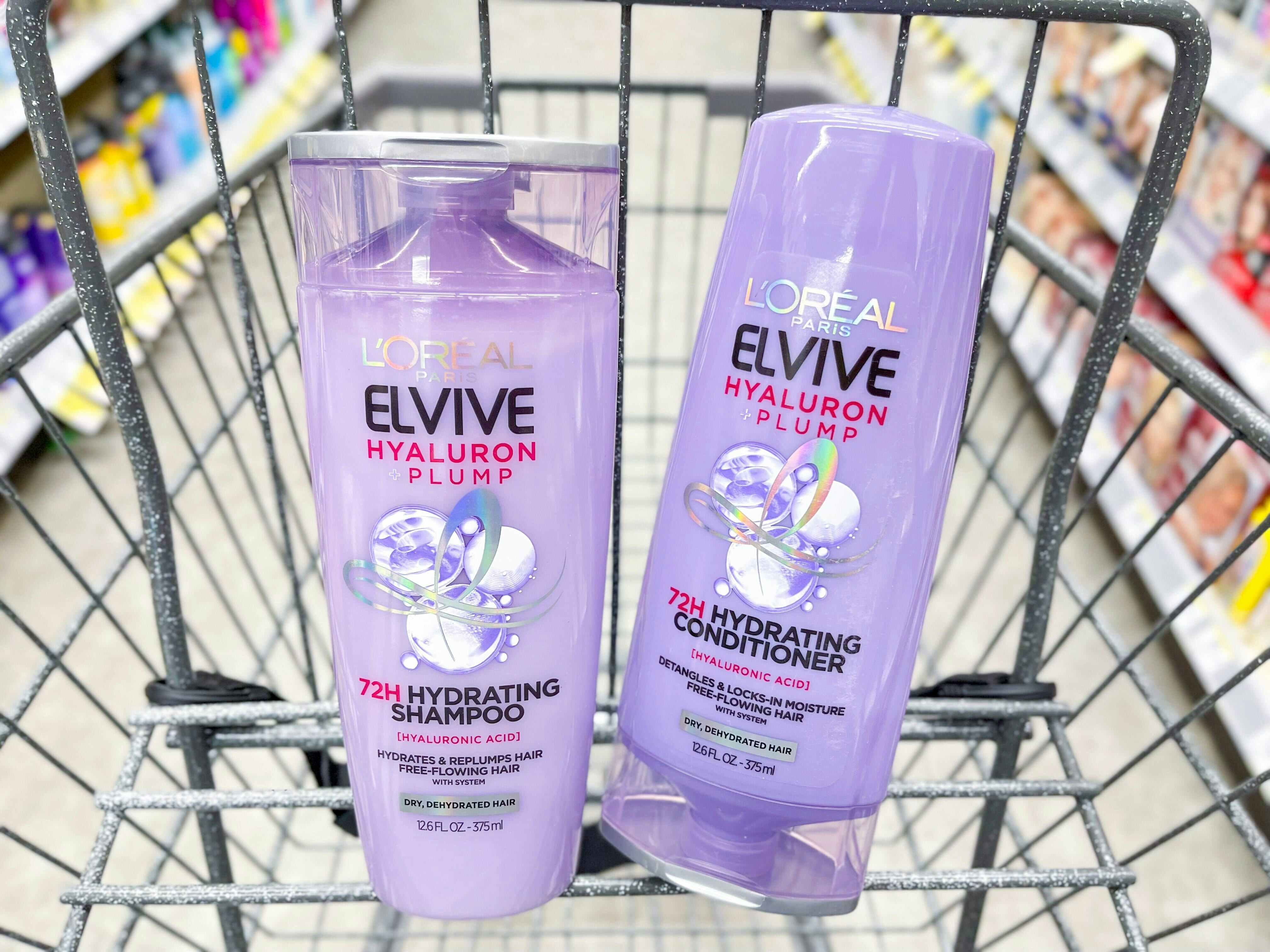 two bottle of l'oreal elvive in shopping cart