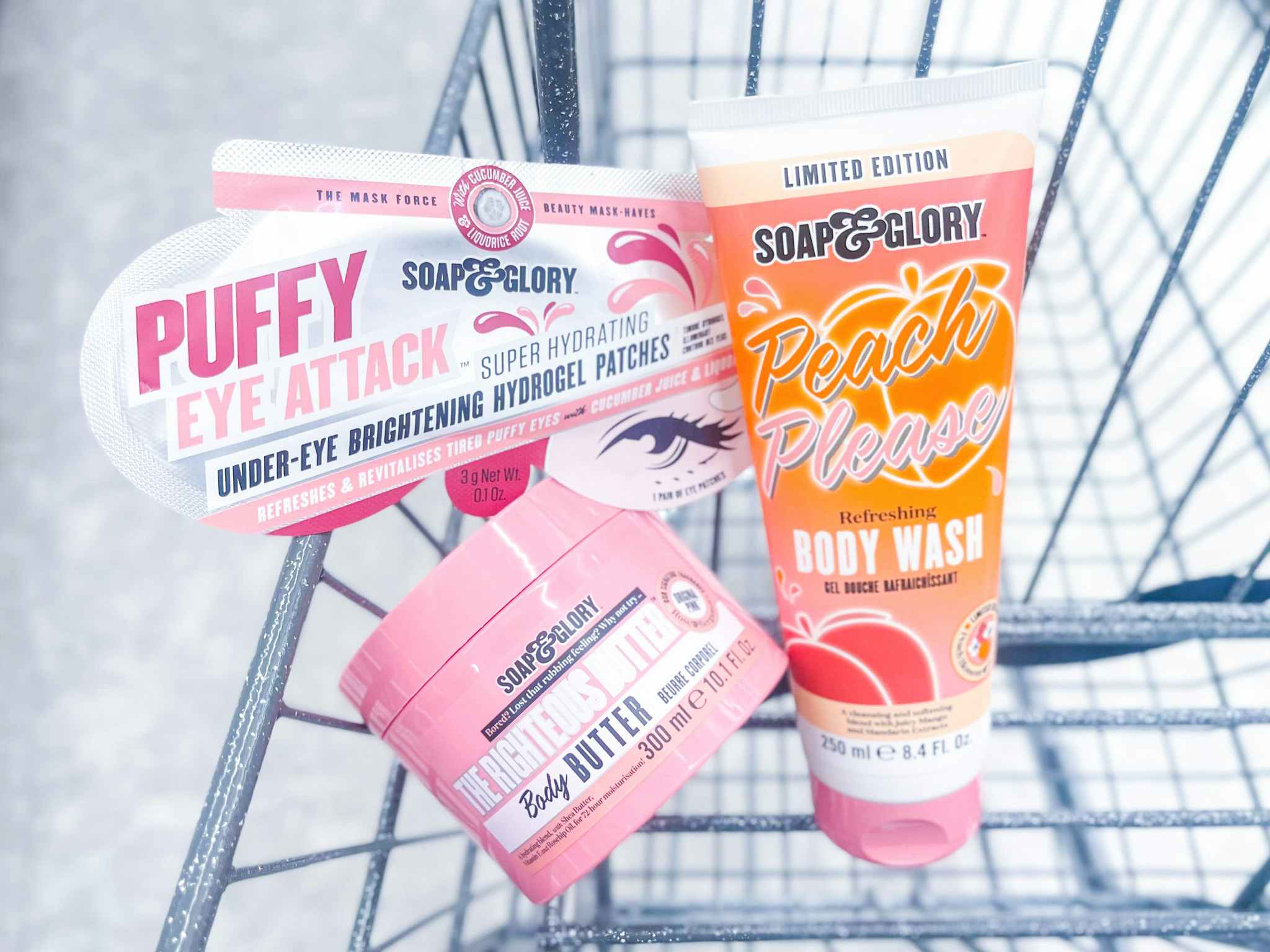 soap & glory products in shopping cart