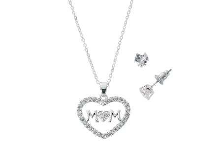 Mom Heart Necklace Set