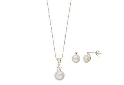 Cultured Pearl & Lab-Created White Sapphire Jewelry Set