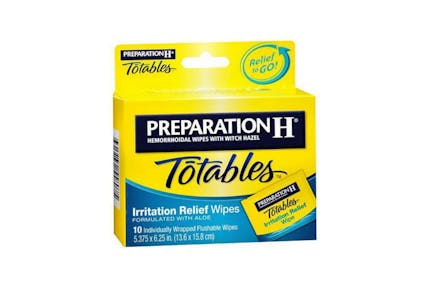 3 Preparation H Totables Wipes, 10-count