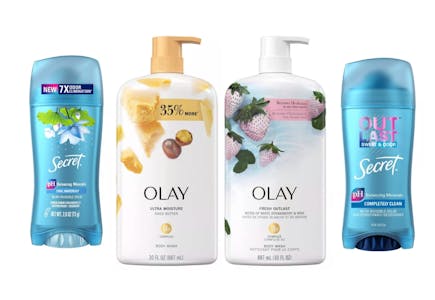 Olay Body Wash & Secret Antiperspirant Deodorant