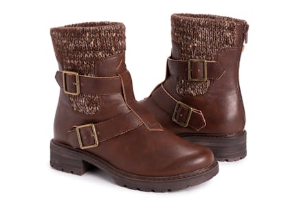 Lukees by Muk Luks Brown Buckle Boot
