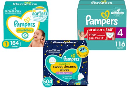 3 Pampers Diapers and Wipes