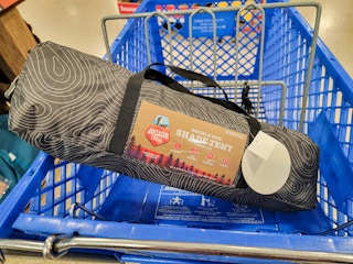 dog shade tent in a cart