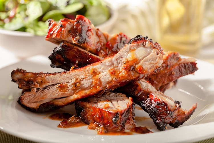 pork ribs on a plate 