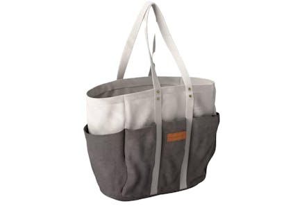 Canvas Gardening Tote With Multiple Outer Pockets