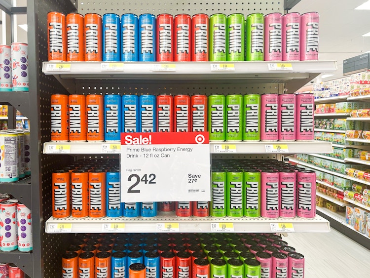 Prime Energy drinks stocked at Target