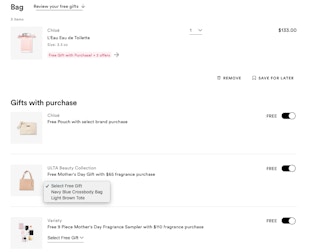 ulta free gift with purchase cart screenshot 1682371060 1682371060