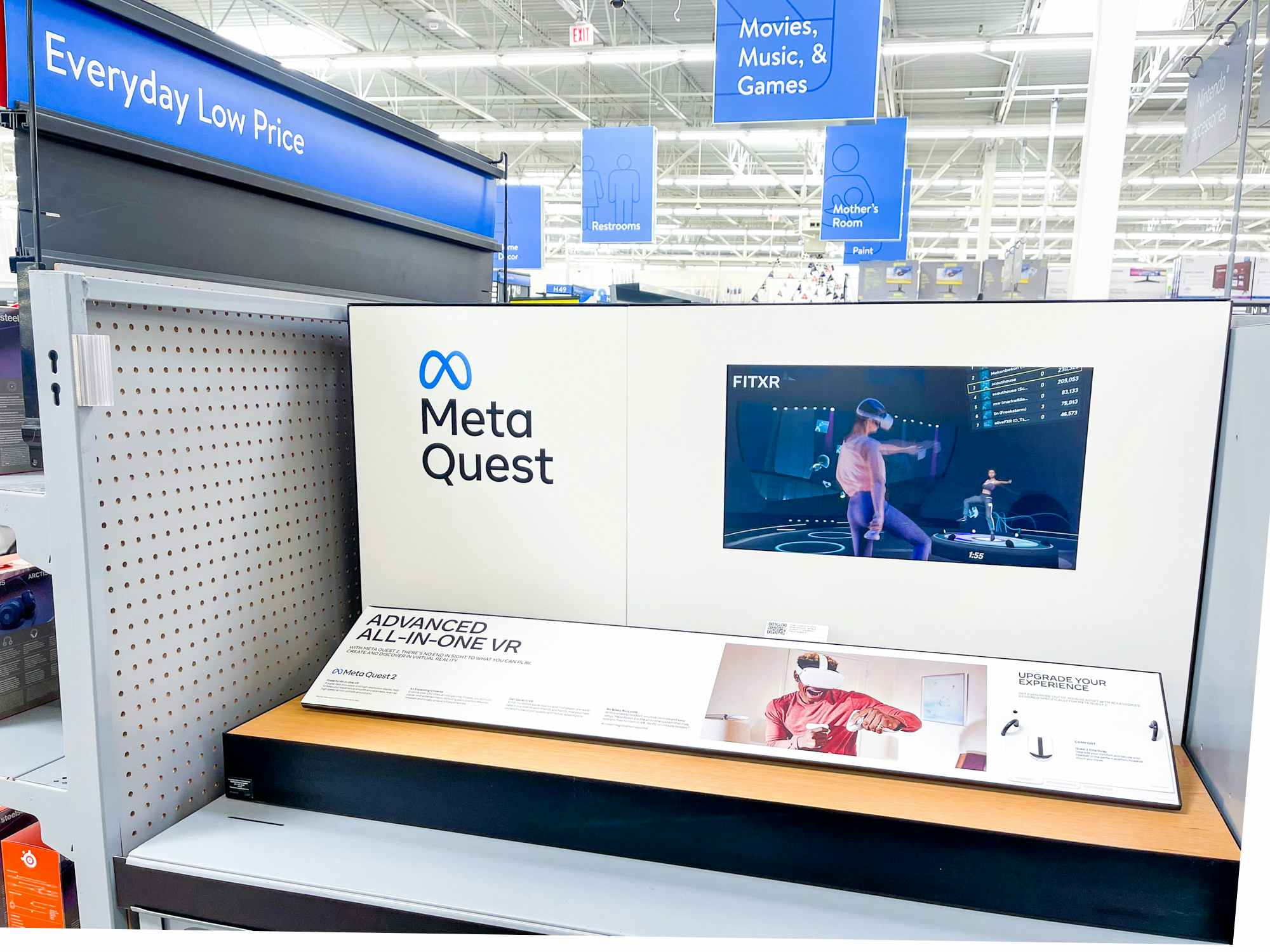 The Meta Quest display in the electronics department at Walmart
