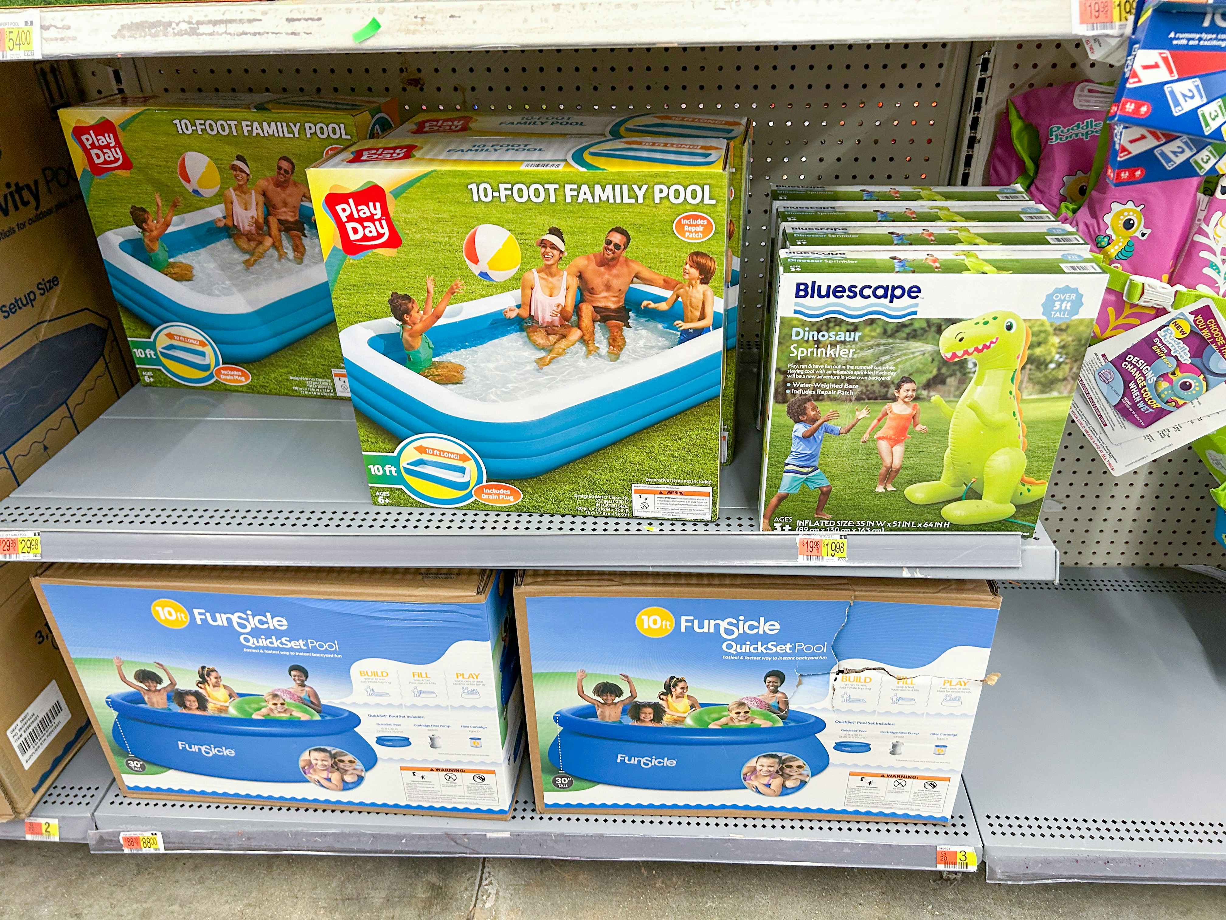 10 ft family inflatable pool boxes at Walmart