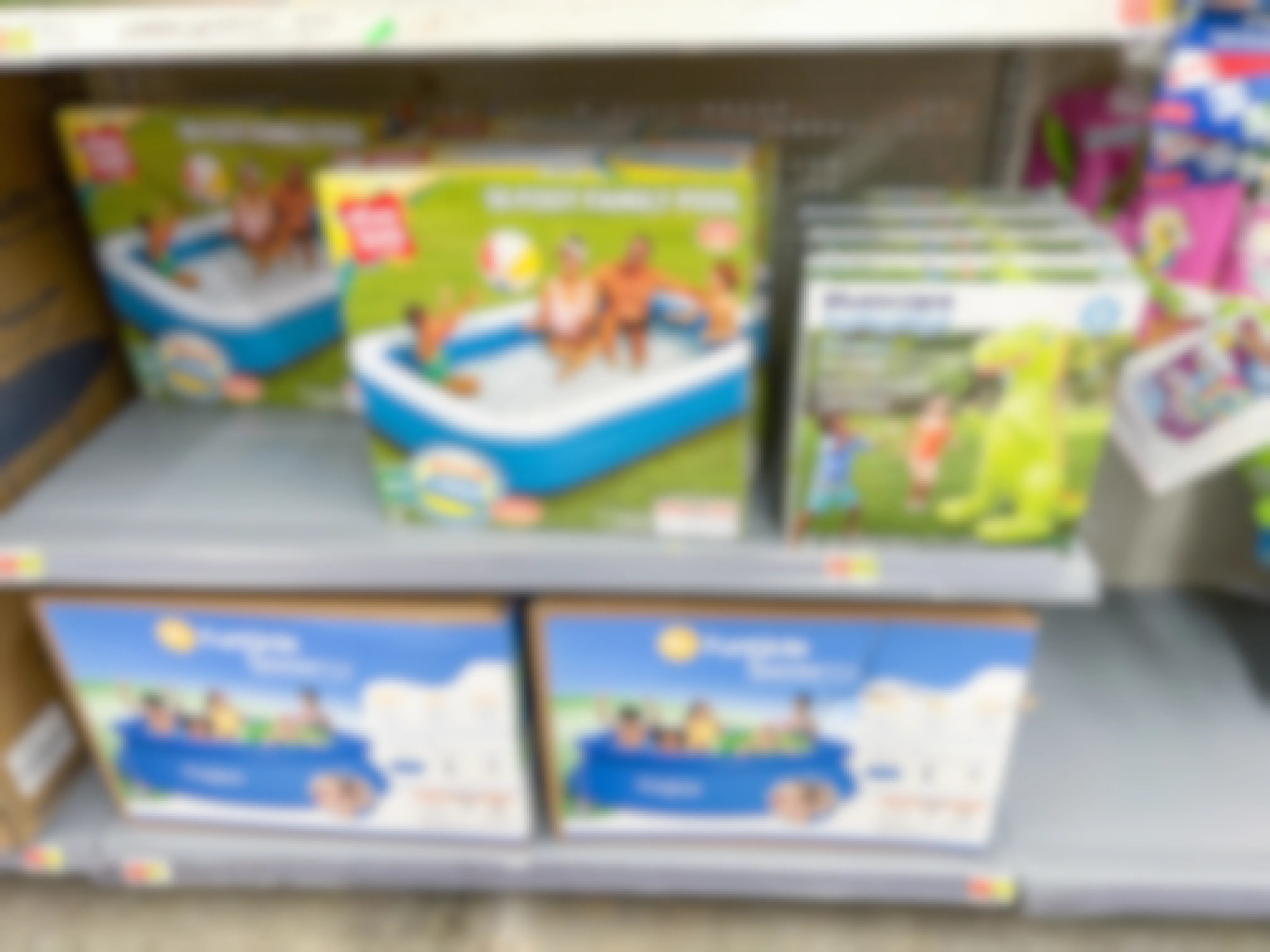10 ft family inflatable pool boxes at Walmart