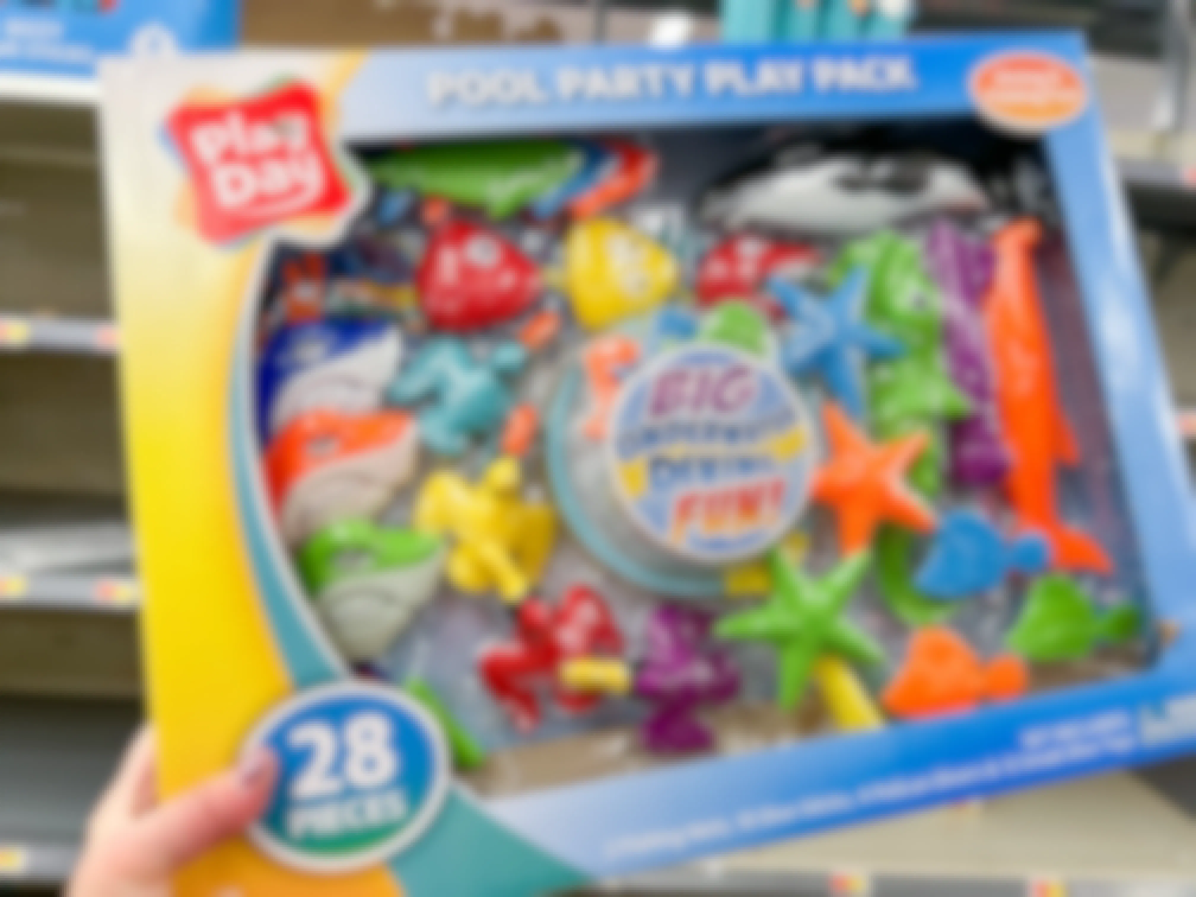Walmart pool party pack with bright sea animals 