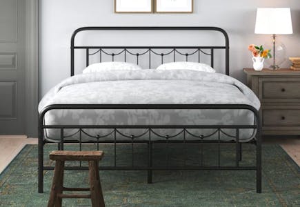 Metal Bed Frame With Headboard and Footboard