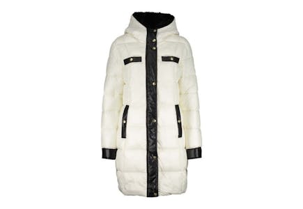 Jessica Simpson Off-White Hooded Puffer Parka