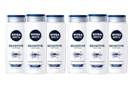 6 Bottles of Nivea Men Sensitive Body Wash