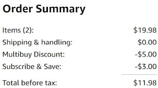 An Amazon order summary ending in $11.98