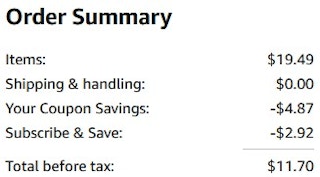 An Amazon order summary ending in $11.70