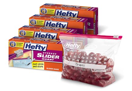 4 Hefty Slider Bags 4-Packs