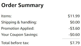 An Amazon order summary ending in $7.79