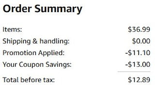 An Amazon order summary